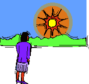 a woman watching a sunset